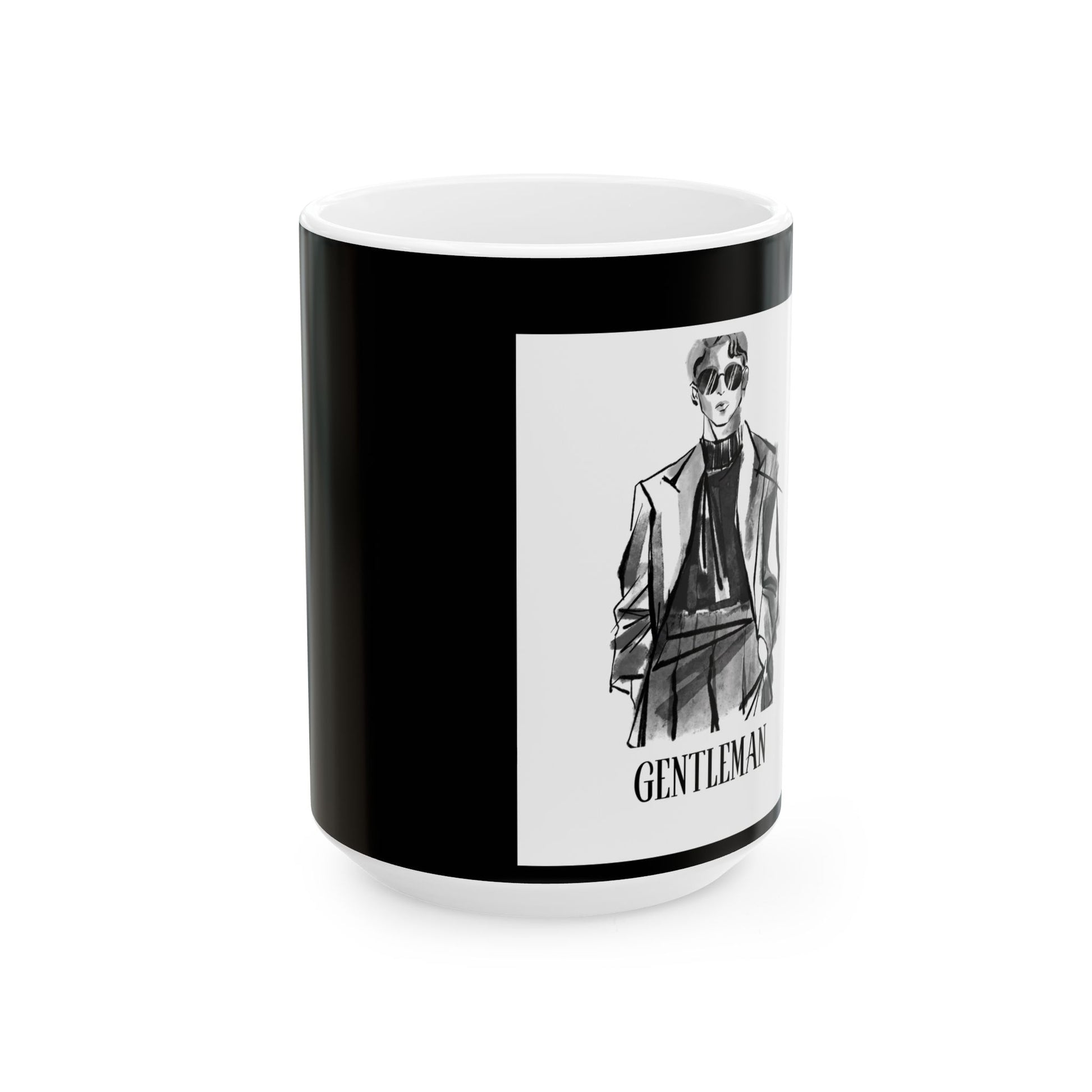 Gentleman Ceramic Mug - Stylish Coffee Cup, Modern Gift for Him, Office Decor, Unique Tea Mug, Birthday Present