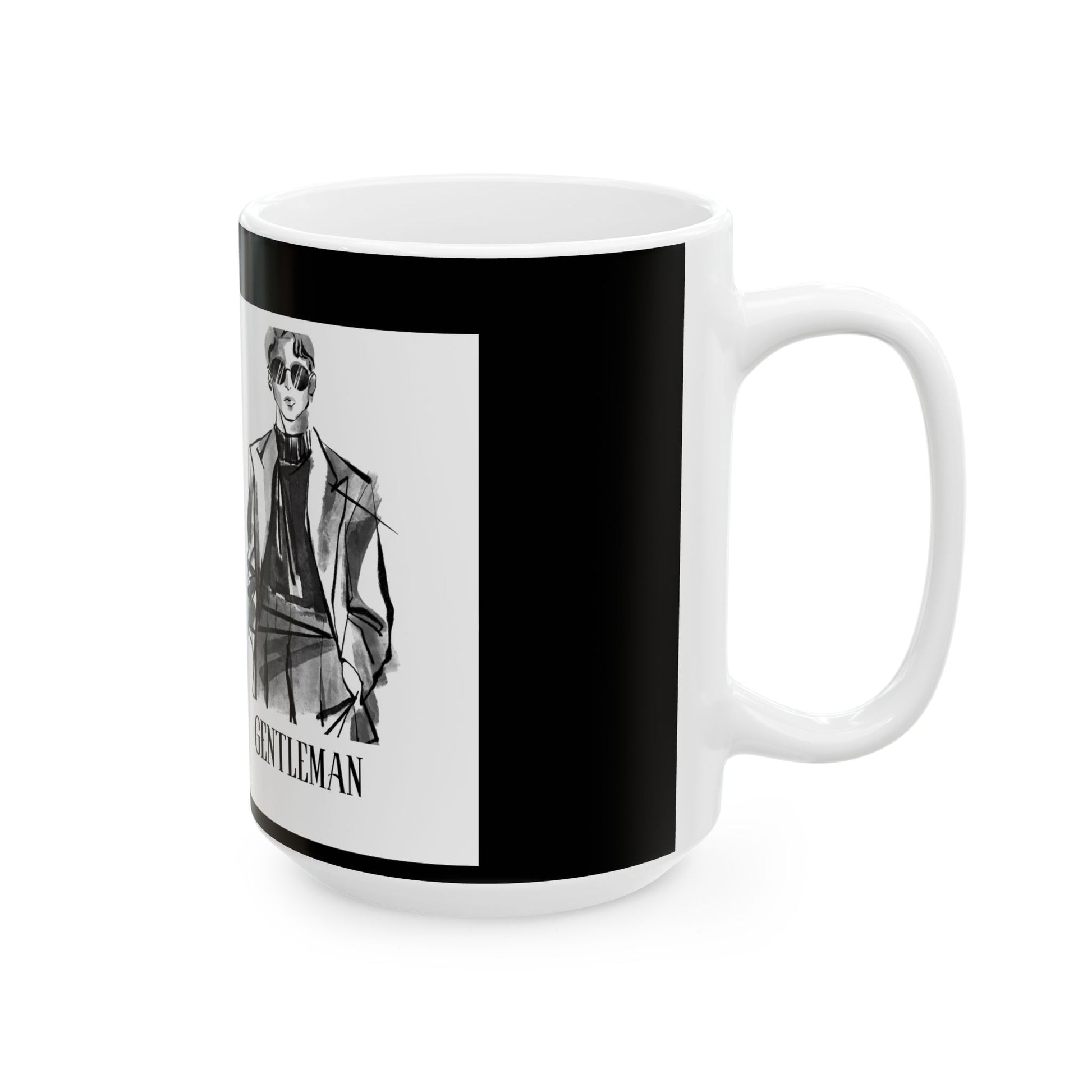 Gentleman Ceramic Mug - Stylish Coffee Cup, Modern Gift for Him, Office Decor, Unique Tea Mug, Birthday Present