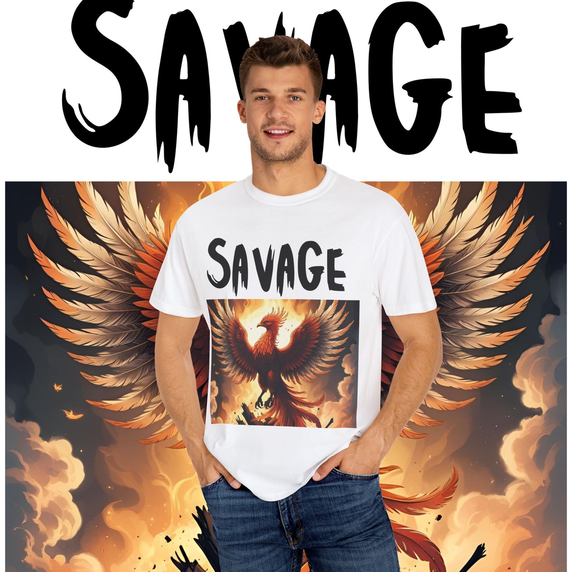 Brave Phoenix T-Shirt - Savage Graphic Tee, Unisex Apparel, Gift for Gamers, Casual Wear, Birthday Gift, Festival Outfit