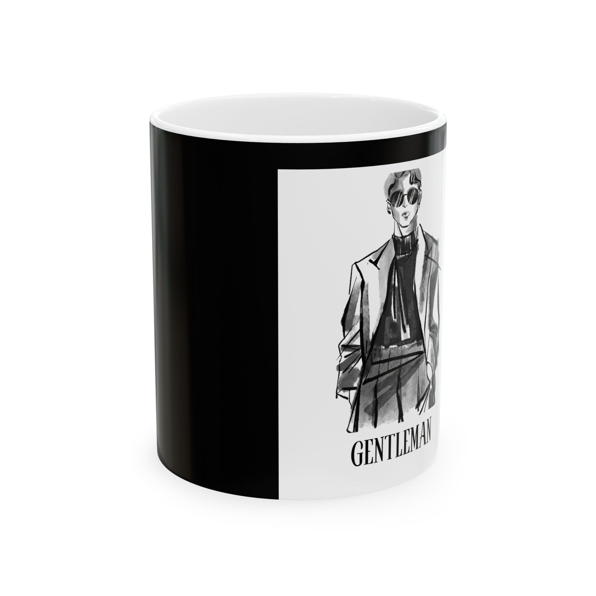 Gentleman Ceramic Mug - Stylish Coffee Cup, Modern Gift for Him, Office Decor, Unique Tea Mug, Birthday Present